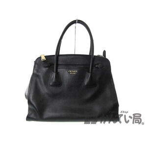 Prada Handbag Shoulder Strap Leather Black Bag